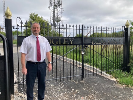 Councillor Bradley at Sedgley Beacon gates