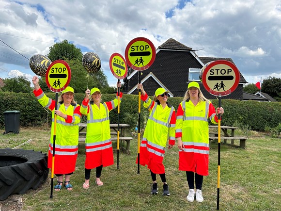 Celebrating 70 years of the School Crossing Patrol in Hertfordshire: School crossing patrols celebrating their 70th anniversary