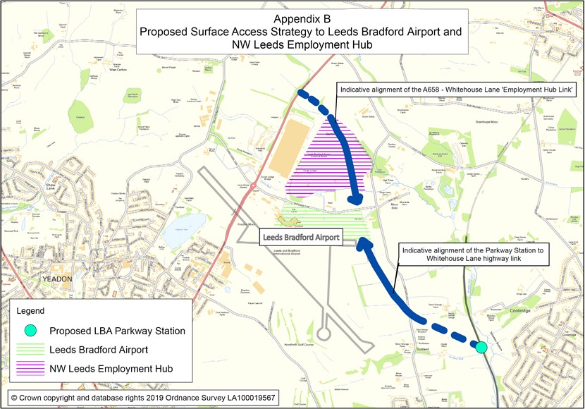 New North West Leeds Employment Hub and airport connectivity plans to be considered by senior councillors: appendixajanuaryebproposedsurfaceaccesslr-533958.jpg