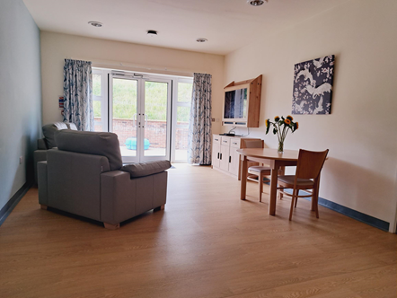 A relaxing living room at the new Meadowfold Hyndburn Ribble Valley Short Break Service in Great Harwood.