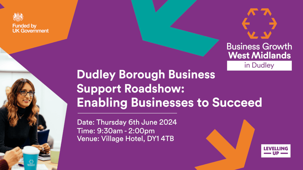 Dudley Borough Business Support Roadshow Event Graphic