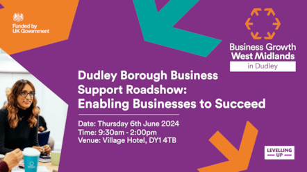 Dudley Borough Business Support Roadshow Event Graphic