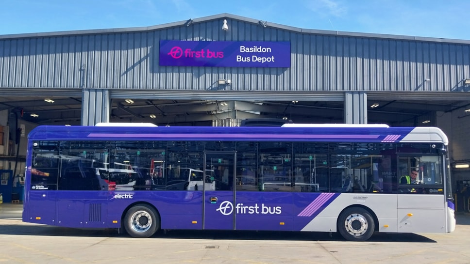 Electric Bus at Basildon Bus Depot