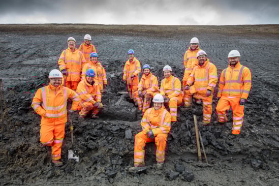 Geologists and Paleontologists on site during a dig at the Greatworth green tunnel Feb 2024: Geologists and Paleontologists on site during a dig at the Greatworth green tunnel Feb 2024