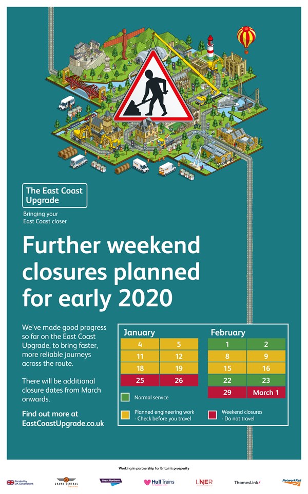 Dates announced for next major stages of East Coast Upgrade and passengers urged to plan ahead: Dates announced for next major stages of East Coast Upgrade and passengers urged to plan ahead 3