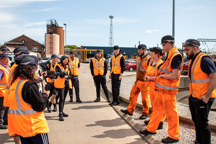 This image shows colleagues and students at Neville Hill depot-3
