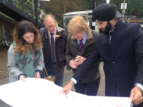 L-R Jill Partington (Network Rail), Richard Brooks (West Midlands Railway), Michael Fabricant MP & Harpreet Singh-Moore (Network Rail)