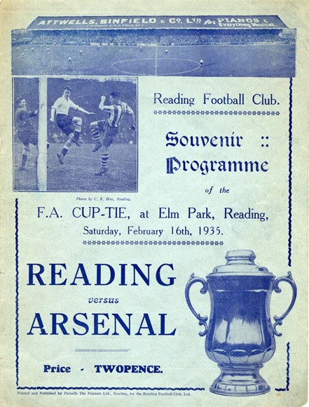 Reading v Arsenal FA Cup Tie Match Programme 1935