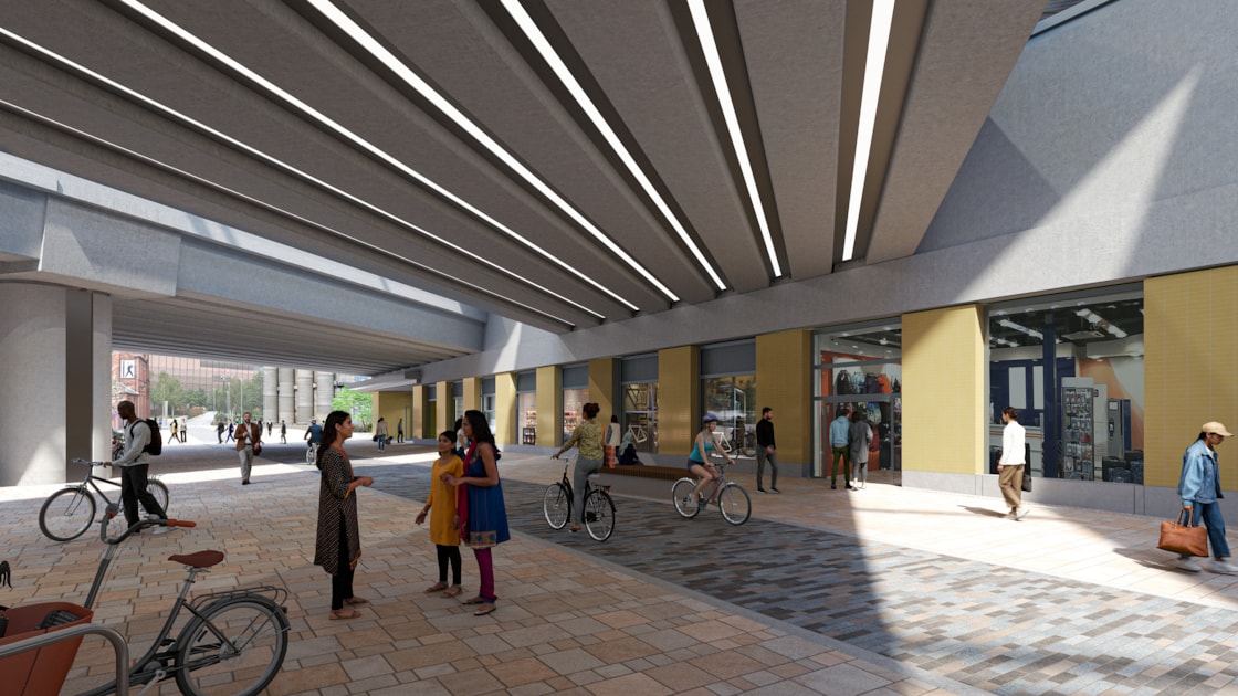 Visualisation showing retail space within the eastern entrance to the new Curzon Street station