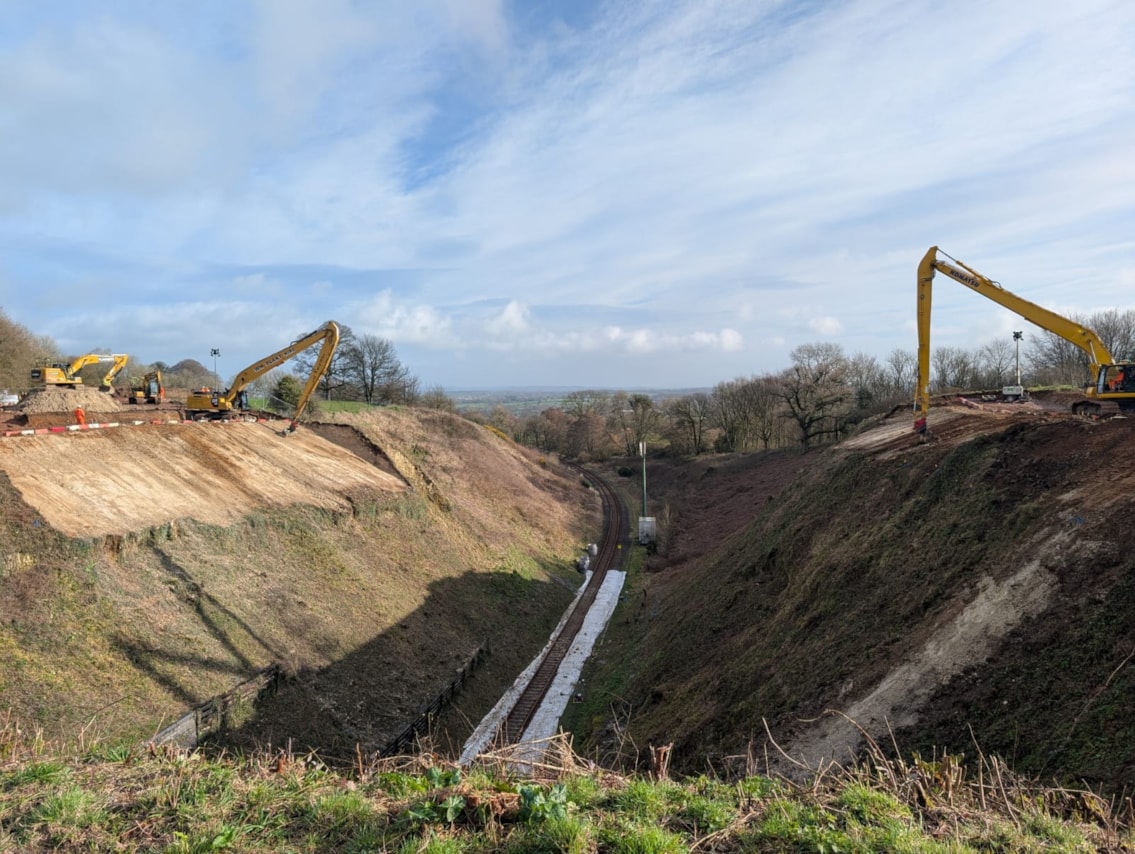 Work taking place at the Evershot Tunnel