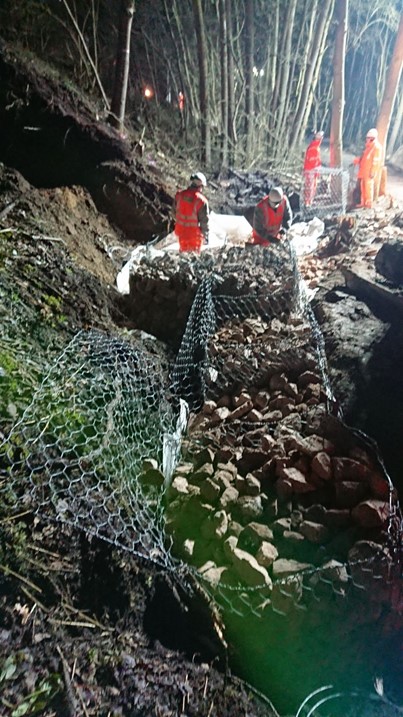 Work to repair the landslip on Clacton on Sea branch line