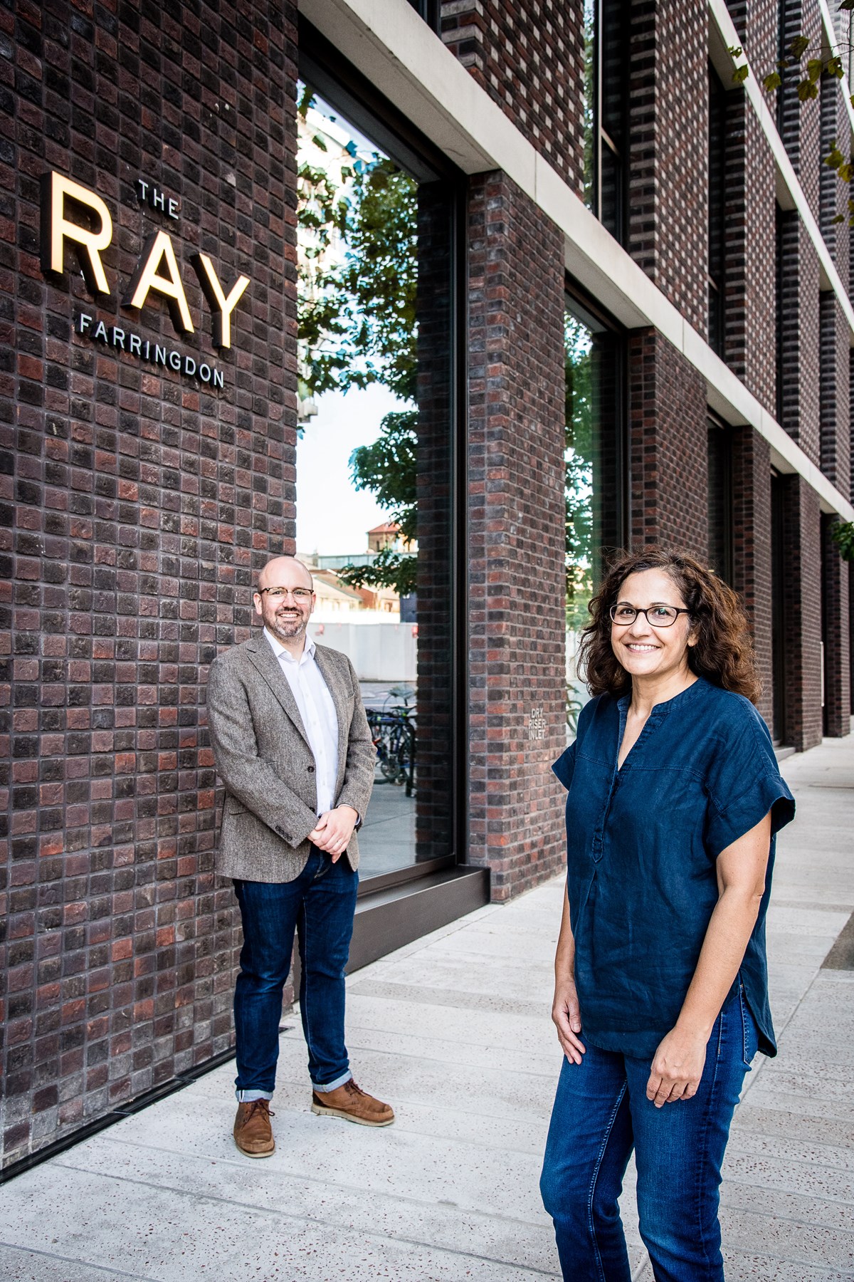 Cllr Asima Shaikh and Alex Elkins outside The Ray Farringdon, home to Better Space, the affordable workspace for local entrepreneurs
