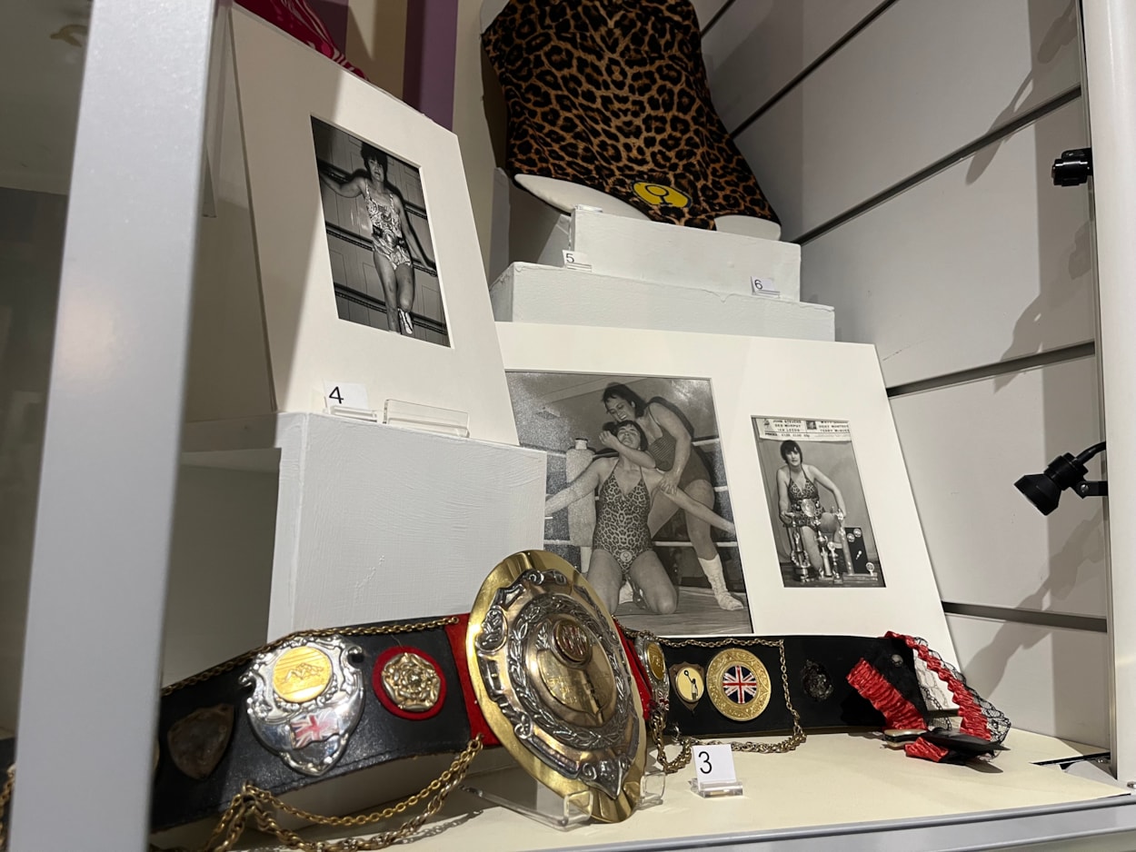 In the Picture: A leotard and belt once worn by the city’s own female wrestler Sue Brittain, later known to opponents as Lady Satan.
Outside the ropes the pioneering grappler’s real name was Marjorie Farrar. She lived in Pudsey and throughout her career, fought a series of legal battles to be allowed to compete, including using equal opportunities legislation against the then Greater London Council during a two-day court hearing in 1979.