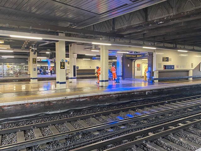 Cleaning underway at Gatwick Airport station