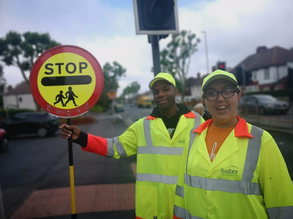 school crossing patrols Paul Mullings and Megan Powell