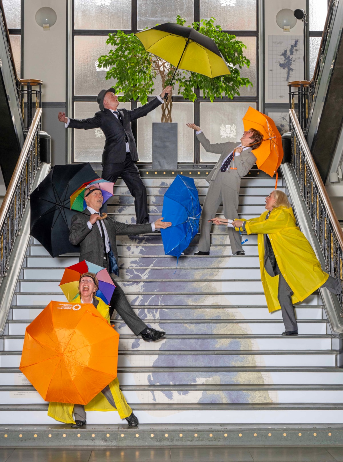 The National Library of Scotland’s ‘Rain’ exhibition opens with a splash as Dance Base’s in-house company for over 60s, PRIME, poses at the National Library. ‘Rain’ opens on Friday 19 June and runs until April 2027 at George IV Bridge, Edinburgh. See PRIME performing at Dance Base, 6–16 August.