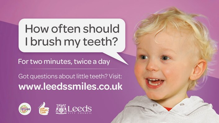 Ee by gums! - New campaign targets oral health for Leeds children: leedssmilesbigscreenstill1.jpg