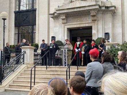 Armistice Day Service held on Tuesday 11 November outside Islington Town Hall