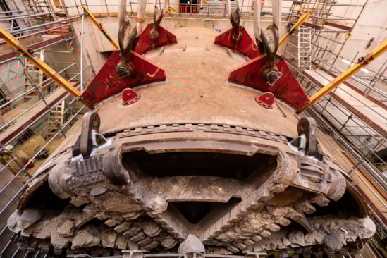 TBM Anne lifted at Green Park Way tunnel shaft 24th August 2025-11