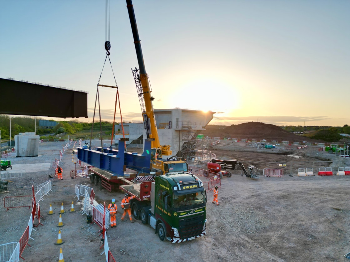 HS2 moves 1,100 tonne viaduct in weekend operation 6