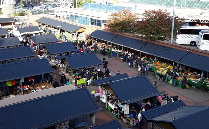 Outdoor market: The outdoor trading area at Leeds Kirkgate Market.
