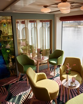 The Belvedere lounge on Saga's river cruise ship 'Spirit of the Danube'