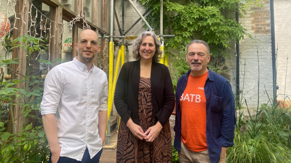 Eran Zucker CEO of V22; Caroline Woodley, Mayor of Hackney, Cllr Chris Kennedy, Cabinet member for health, adult social care, voluntary sector and culture