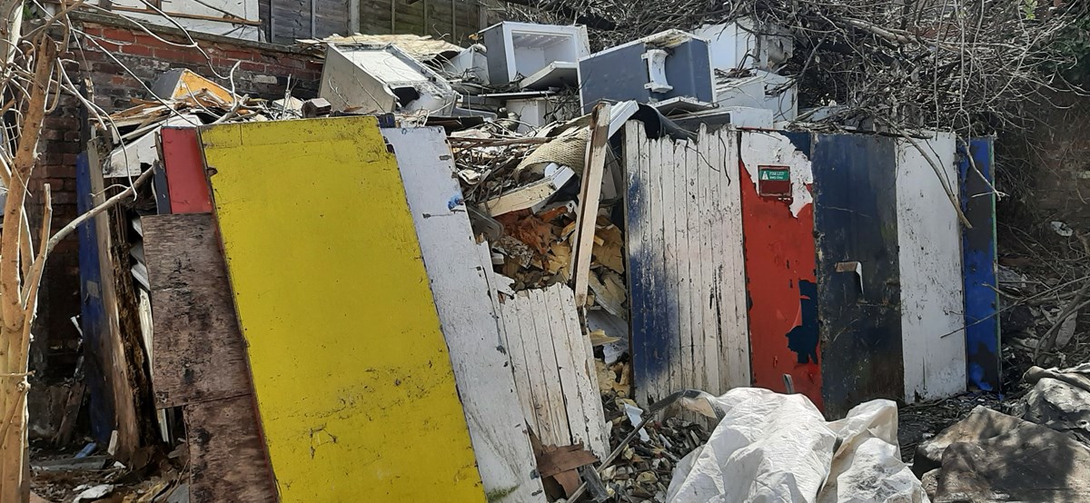 Waste mountain outside Lye home