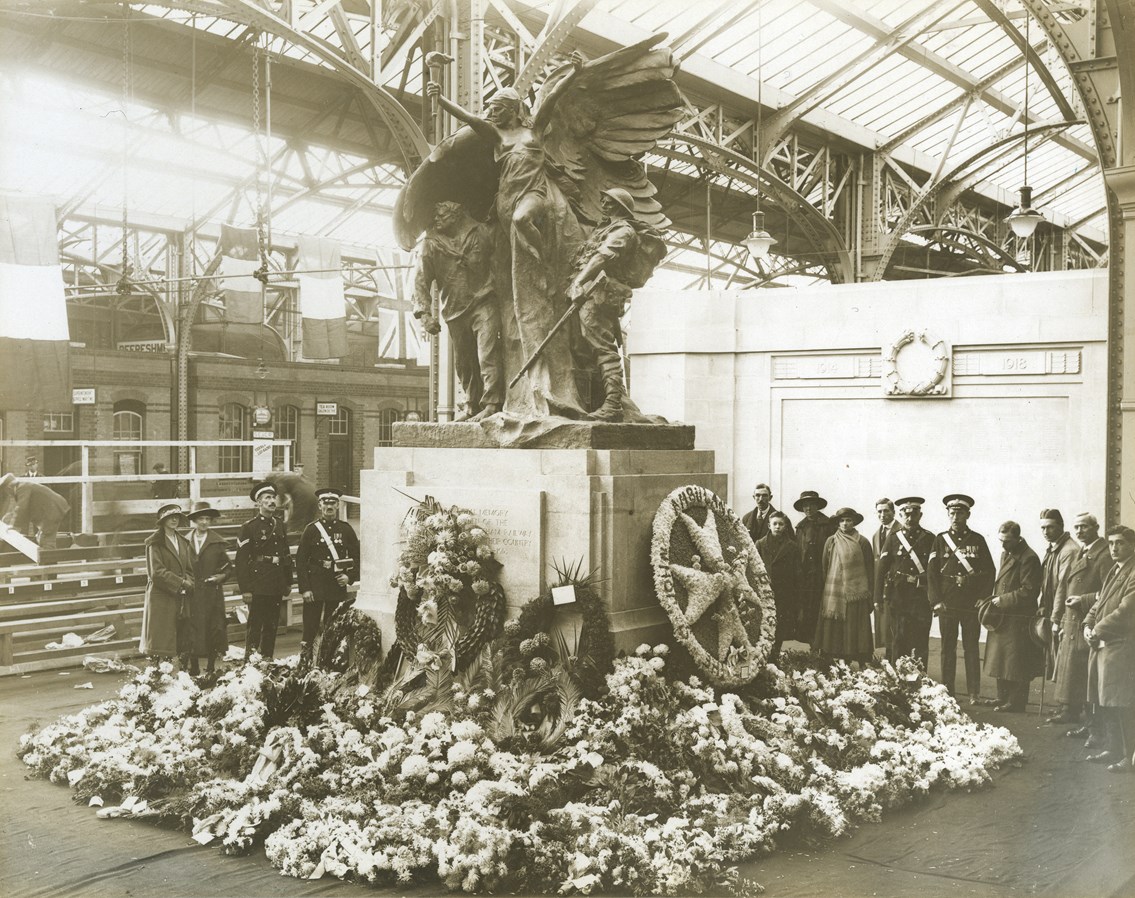 WWI exhibition Unveiling of Dover Marine Station War Memorial: Credit: The National Railway Museum