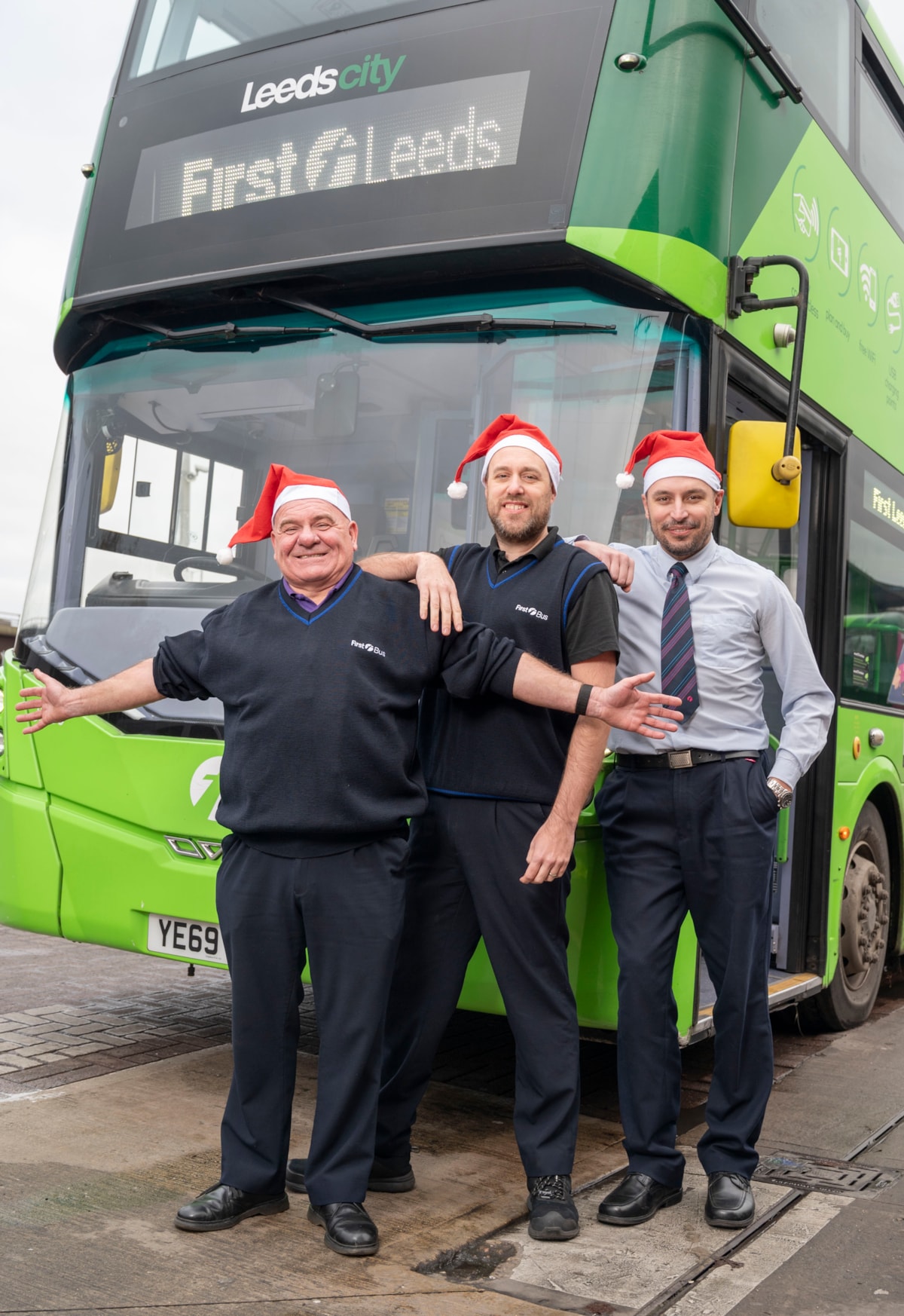 Leeds drivers in Santa hats 2