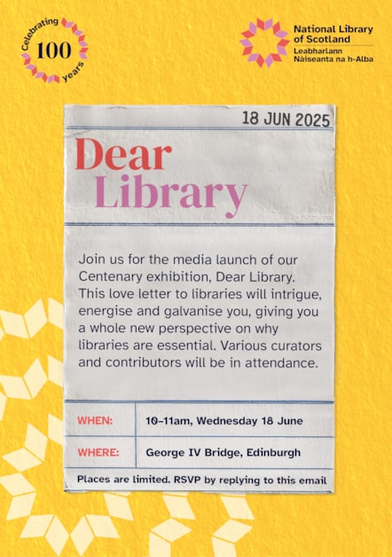 Dear Library Invitation MEDIA LAUNCH