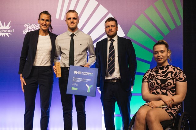 L - R Jill Scott MBE, Billy Etherington, Alistair Booth from Ortus Energy and Anastasia who sits on the YST Youth Board