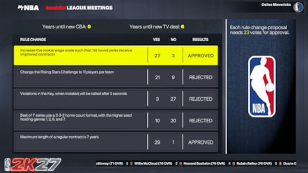 NBA 2K27 MyNBA New Rule Change Engine