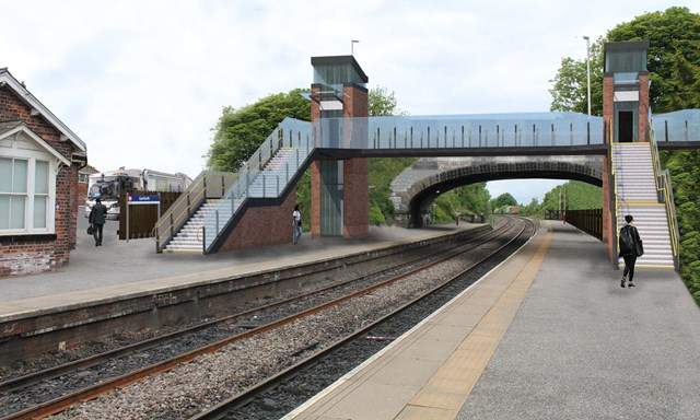Images revealed of UK’s first ‘Beacon’ bridge, set to transform accessibility at West Yorkshire rail station: Garforth footbridge artist impressions 1
