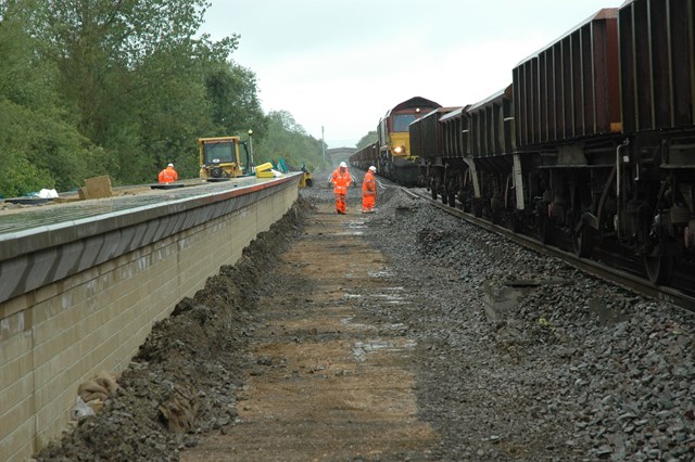 New platform and new trackbed: First phase of North Cotswold work completed between Charlbury and Ascott-under-Wychwood on 6 June 2011