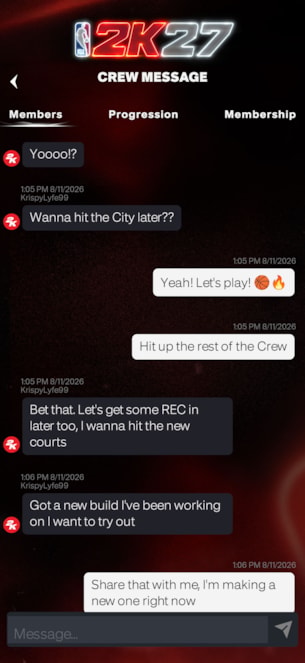 NBA 2K27 2K HQ Message Your Friends