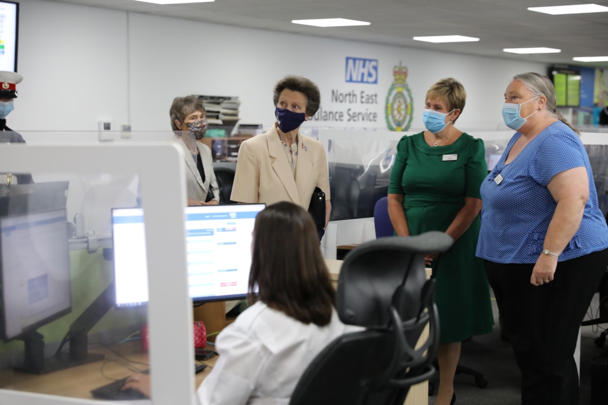 HRH The Princess Royal in EOC with Helen Ray and Gerardine Hope 2