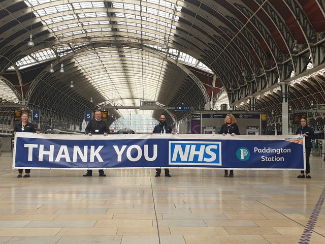 Paddington station team show their appreciation for NHS: Paddington shows its support for the NHS