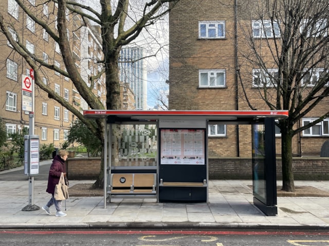 TfL Image - New Bus Shelter Design in Southwark