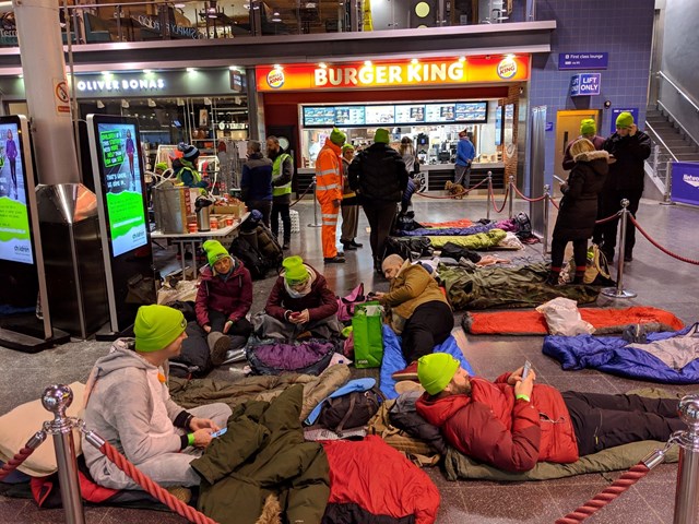 Railway Children sleep out at Manchester Piccadilly-3