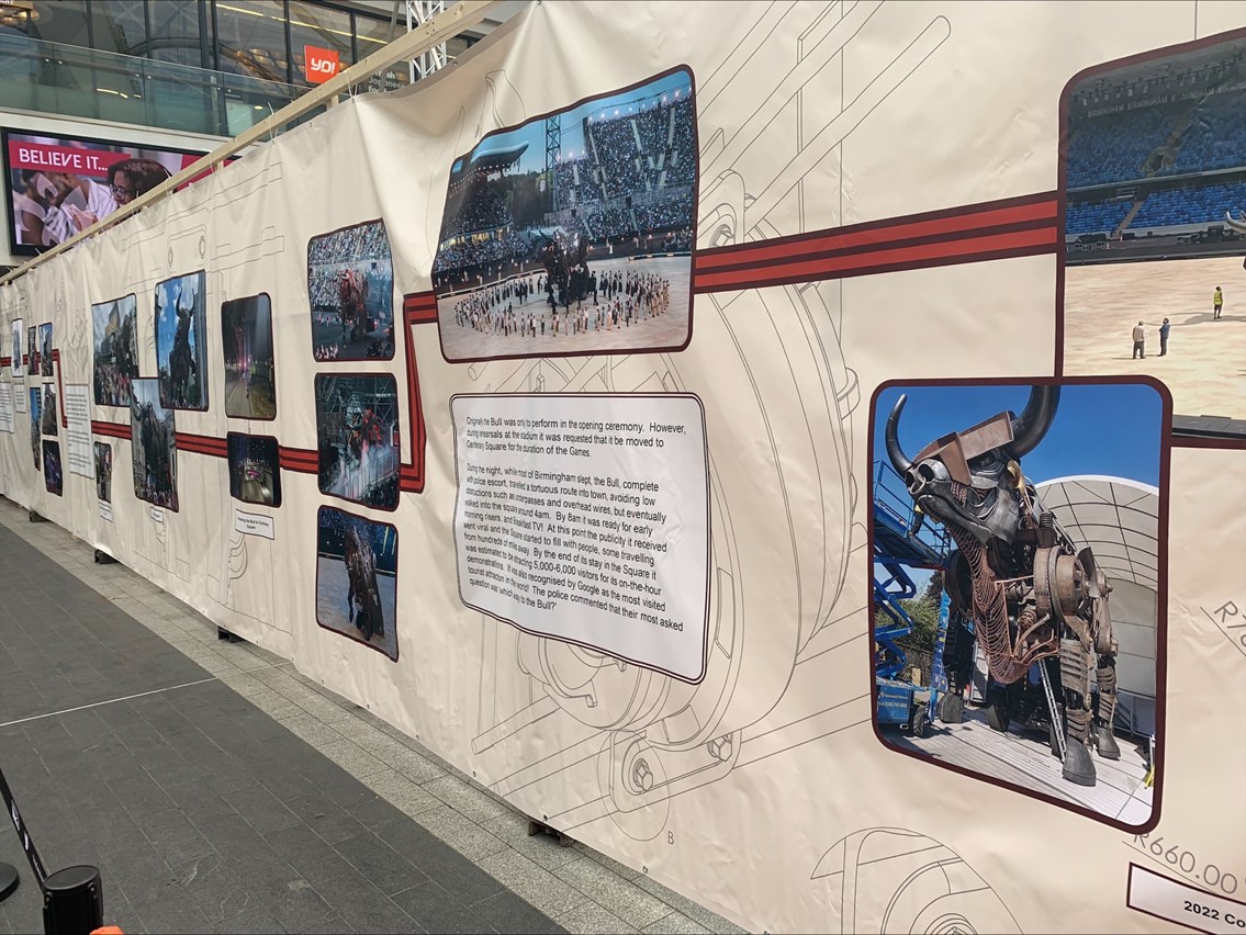 Close up of the Ozzy hoarding panels