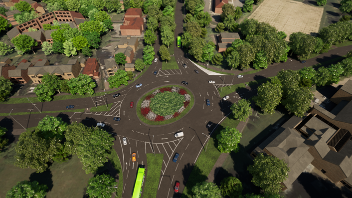 Lawnswood roundabout existing design