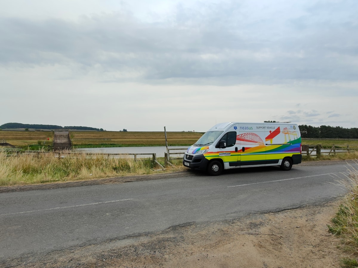 Pride support vehicle out and about