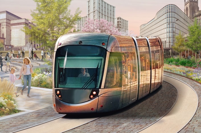 An artist's impression of a mass transit system in Leeds: An artist's impression of a mass transit system in Leeds