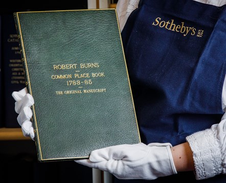 Robert Burns, First Commonplace Book - in situ. Credit: Courtesy of Sotheby's