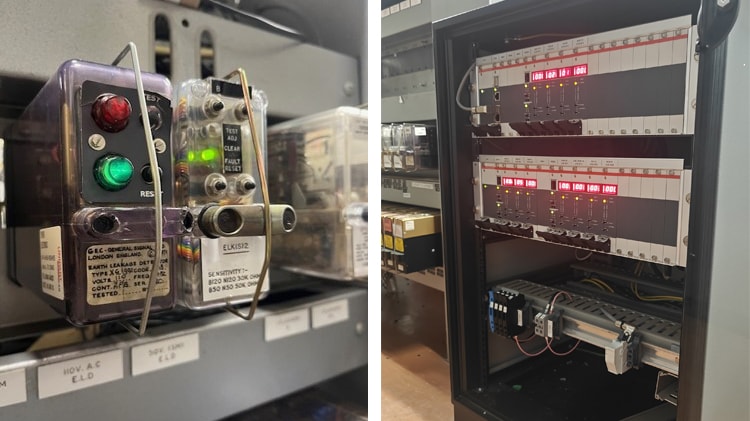 Signalling equipment around Diss to get a digital upgrade this month, helping to drive down delays for passengers: Old analogue equipment on the left, with the new digital replacement equipment on the right
