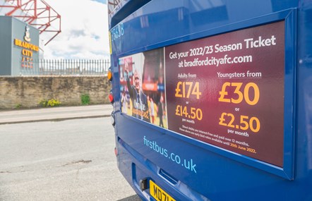 Bradford City FC bus ad rear