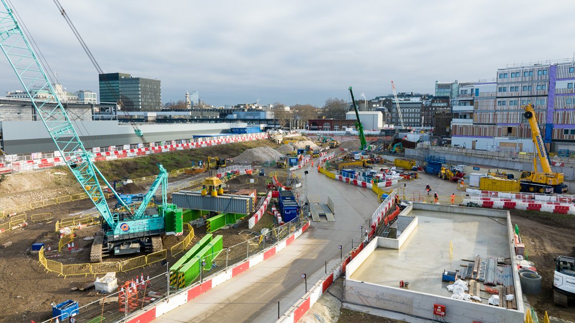 Aerial view of HS2's London Euston station works, January 2023 6