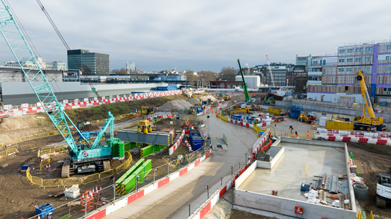 Aerial view of HS2's London Euston station works, January 2023 6
