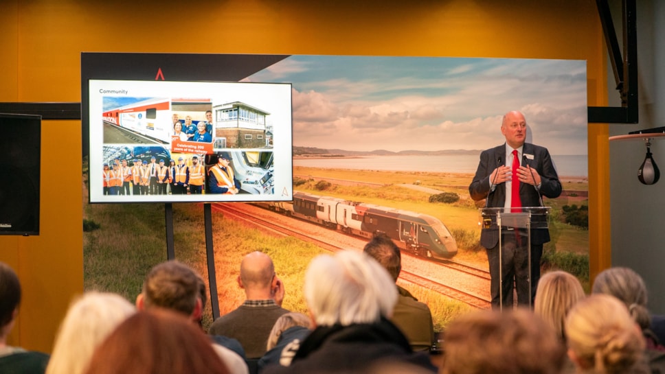 Andy Mellors speaking at Rail Community Conference